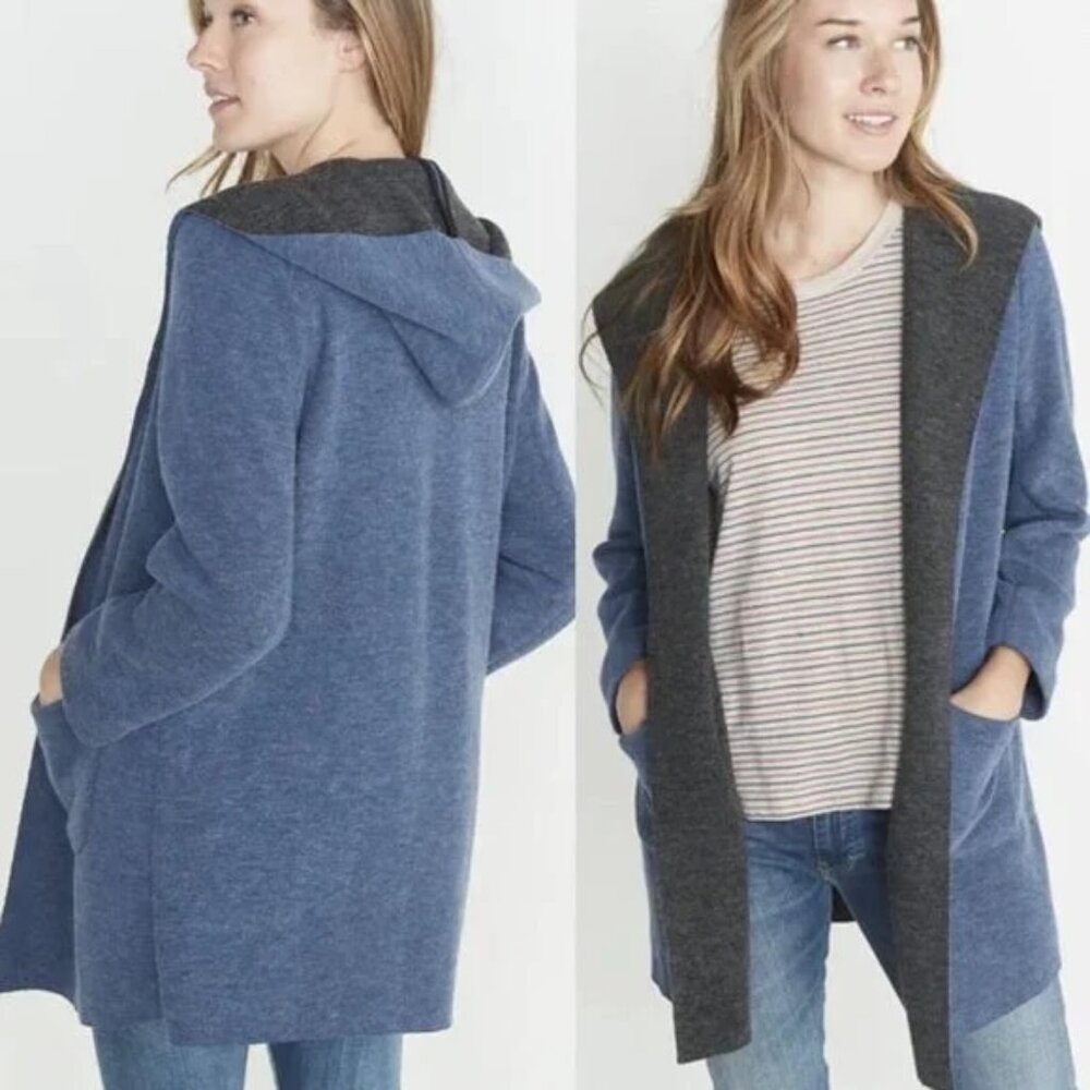 Marine Layer Wren Hooded Open Front Coat